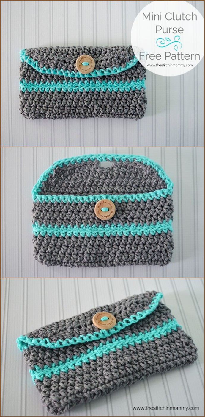Crochet Mini Clutch Purse Free Pattern