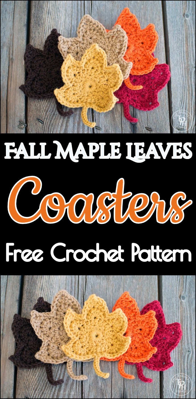 Fall Maple Leaves Coasters Free Crochet Pattern
