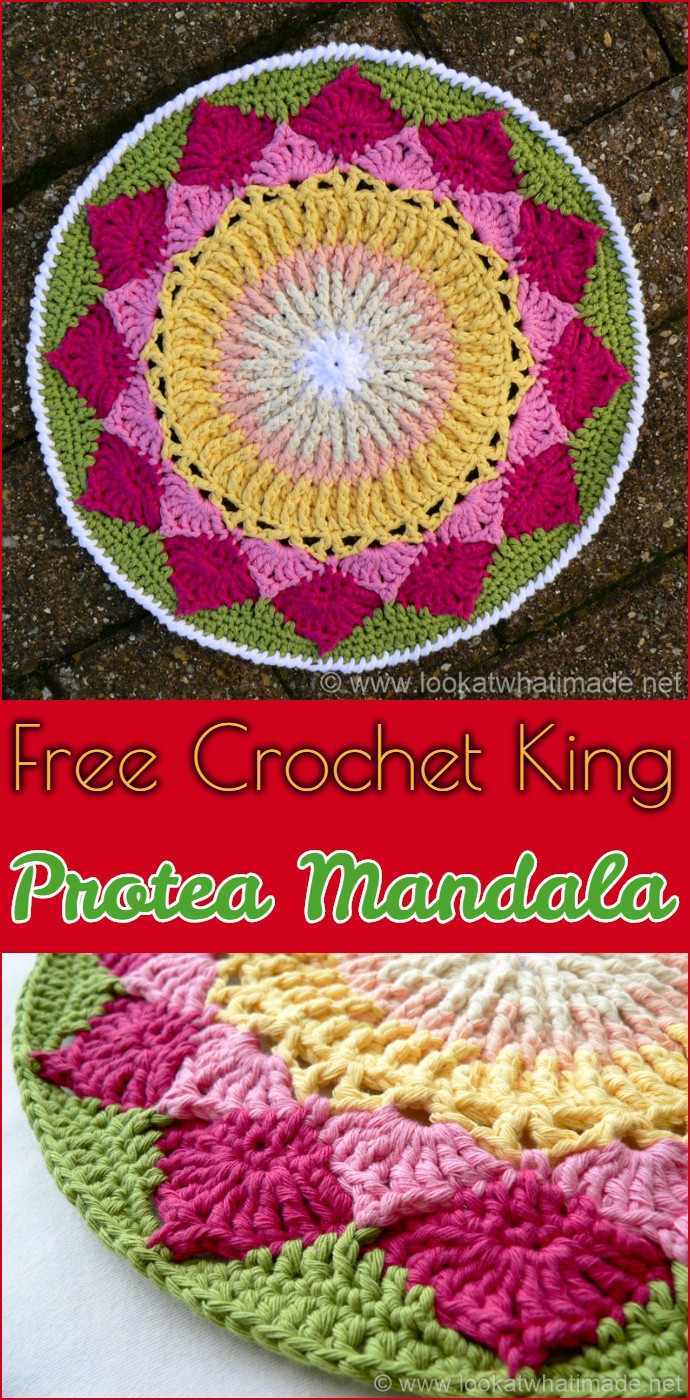 Free Crochet King Protea Mandala