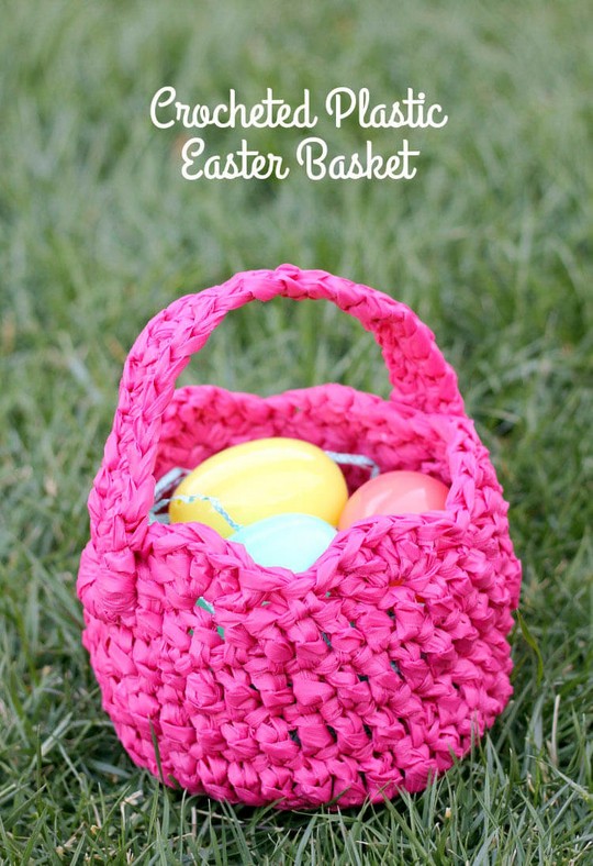 Plastic Crocheted Easter Basket