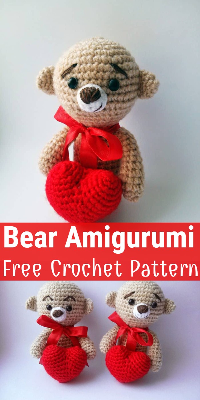 Crochet Bear Amigurumi With A Heart