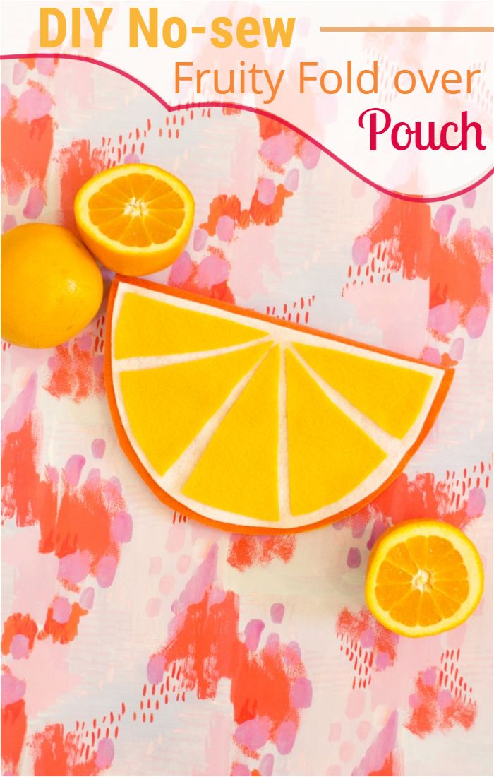 DIY No-sew Fruity Fold over Pouch