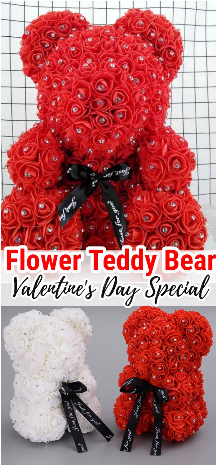 Flower Teddy Bear - Valentine's Day Special