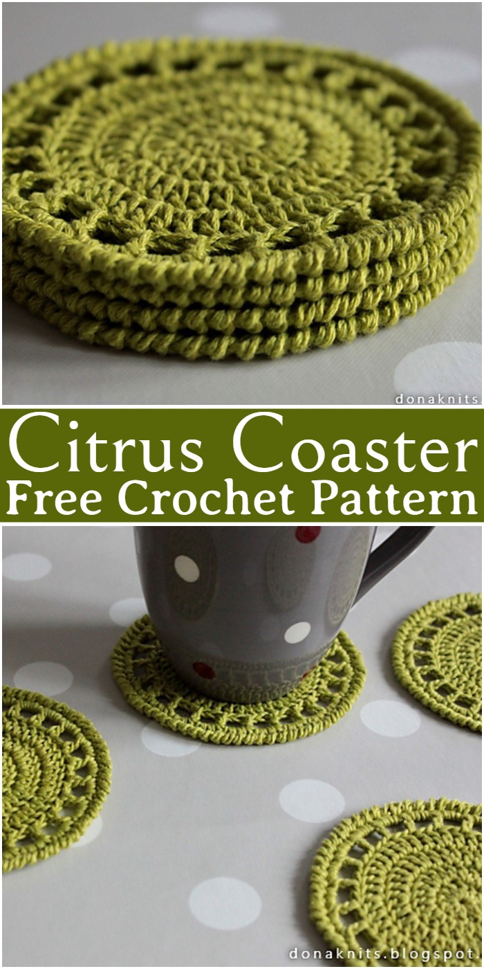 Crochet Citrus Coaster Pattern