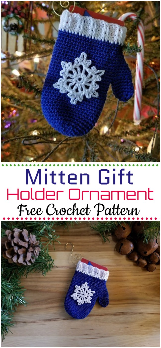 Free Crochet Mitten Gift Card Holder Ornament Pattern