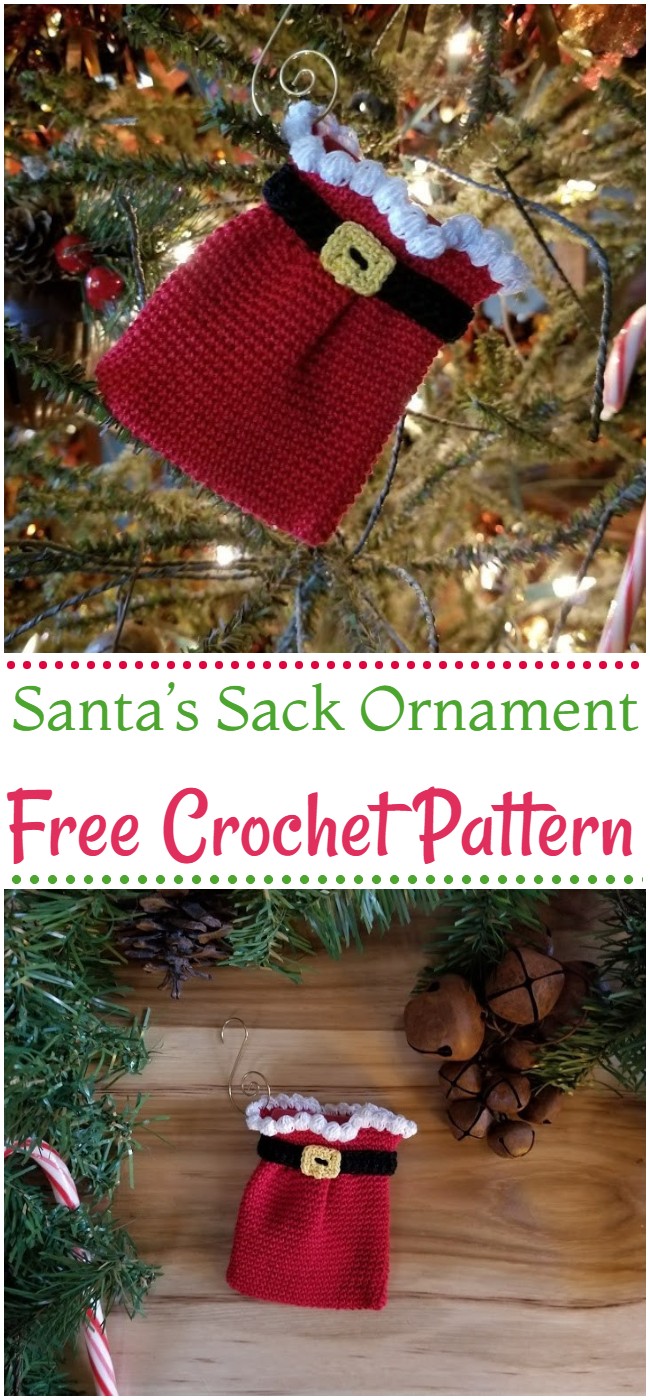 Free Crochet Santa’s Sack Ornament Pattern
