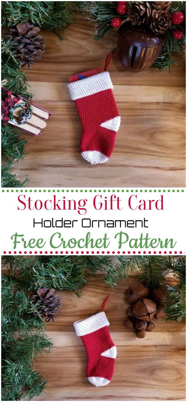 Free Crochet Stocking Gift Card Holder Ornament Pattern