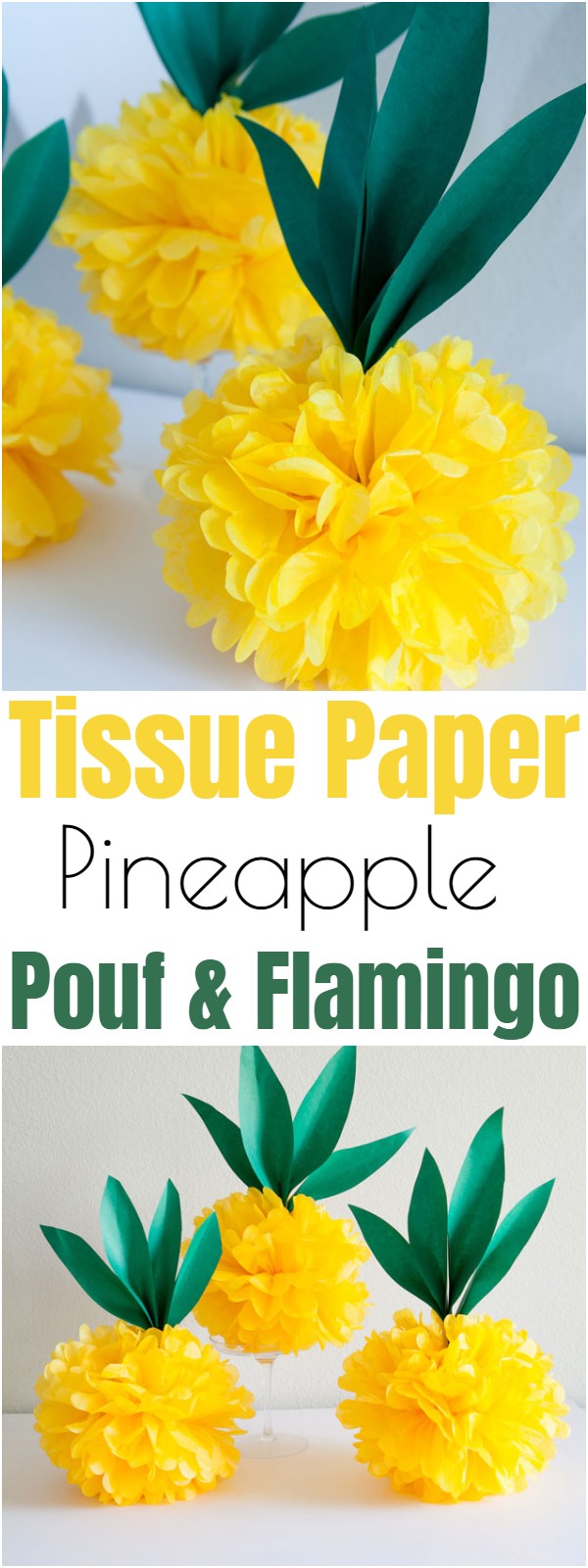 Tissue Paper Pineapple Pouf & Flamingo
