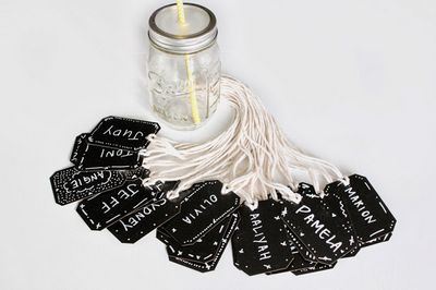 DIY Chalkboard Mason Jar Name Tags