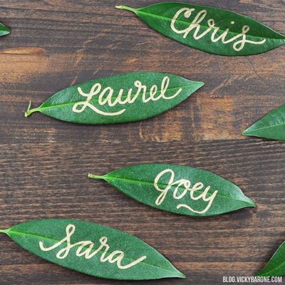 DIY Leaf Name Tags Idea
