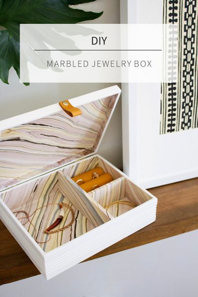 DIY Marbled Jewelry Box Idea