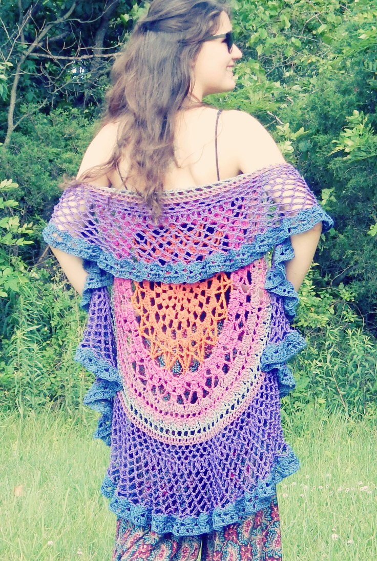 Crochet Lotus Mandala Circular Vest