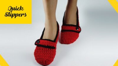 Crochet Mary Jane Slippers Pattern
