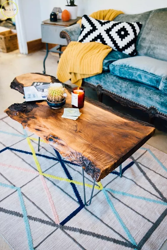 DIY live edge coffee table With Hairpin Legs