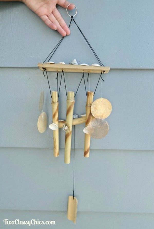 Easy Bamboo And Seashell Wind Chimes Plan