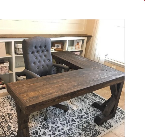 DIY Farmhouse L Shaped Desk