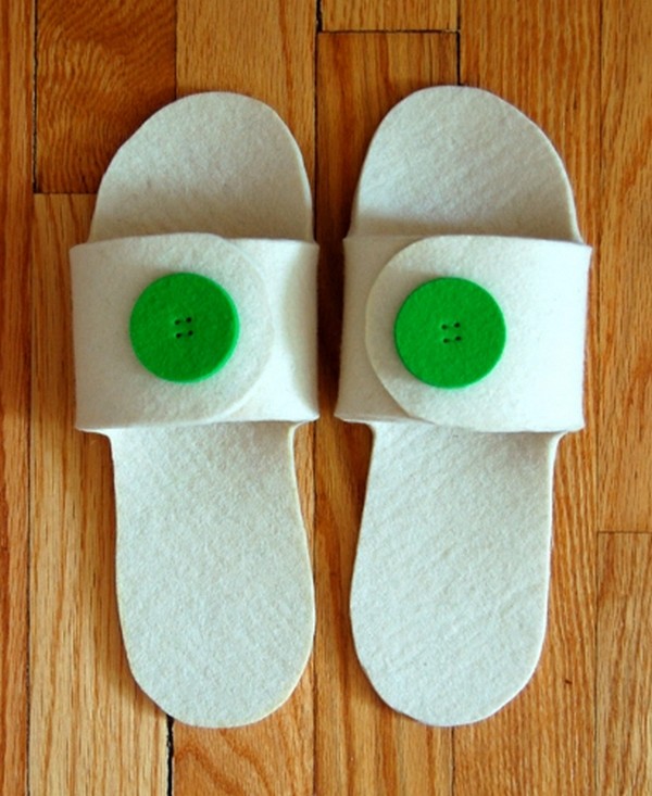 Felt Button Slippers Sewing Pattern