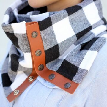 Leather + Flannel Snap Scarf Sewing Tutorial