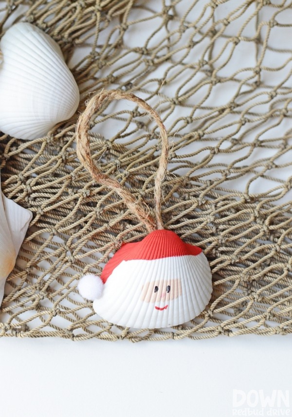 Santa Seashell Ornament DIY