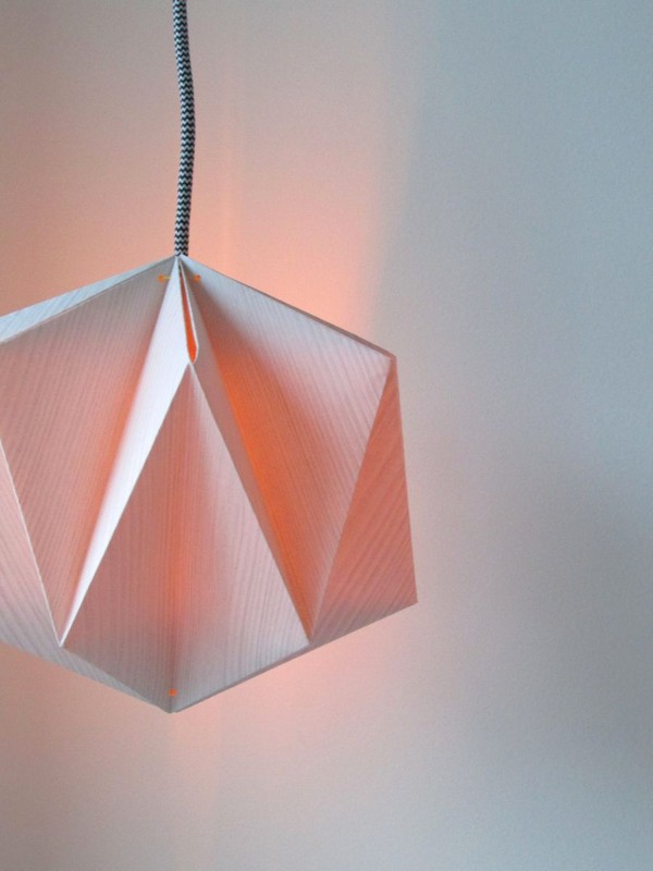 Origami Lampshade Using Wallpaper