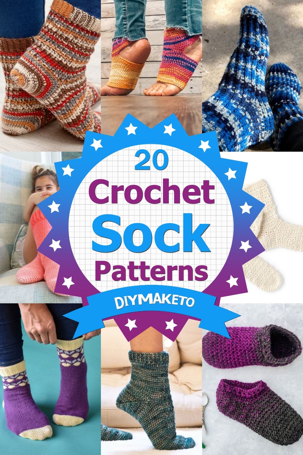20 Free Crochet Sock Patterns