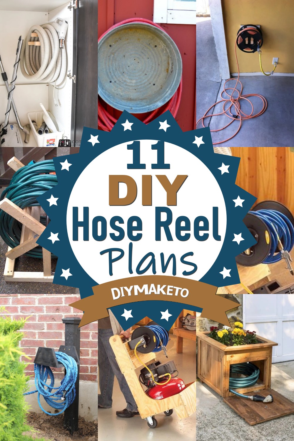 11 DIY Hose Reel Plans For Outdoor Space