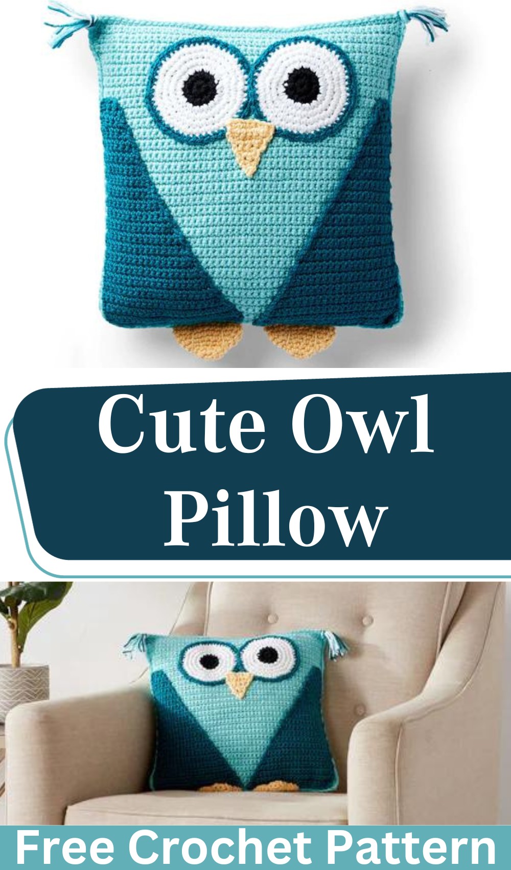 Cute Crochet Owl Pillow
