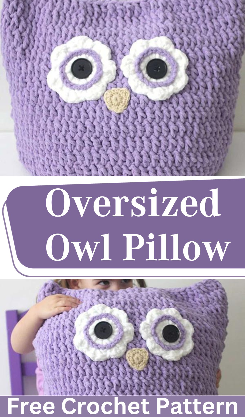 Oversized Owl Face Pillow