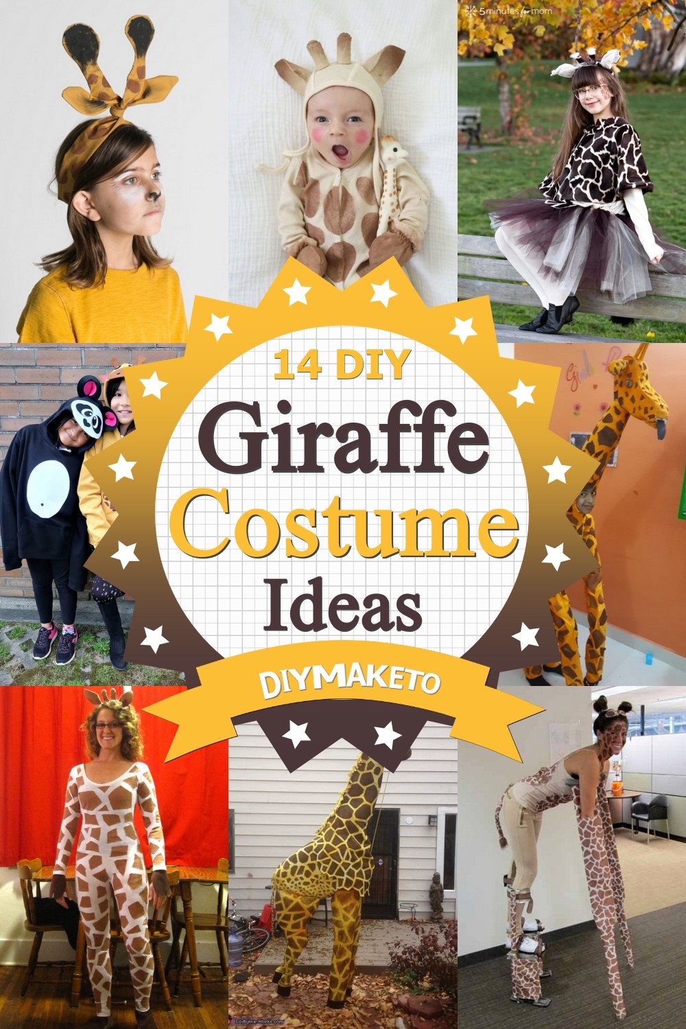 14 DIY Giraffe Costume Ideas For Babies to adults Animal Costume Party!
