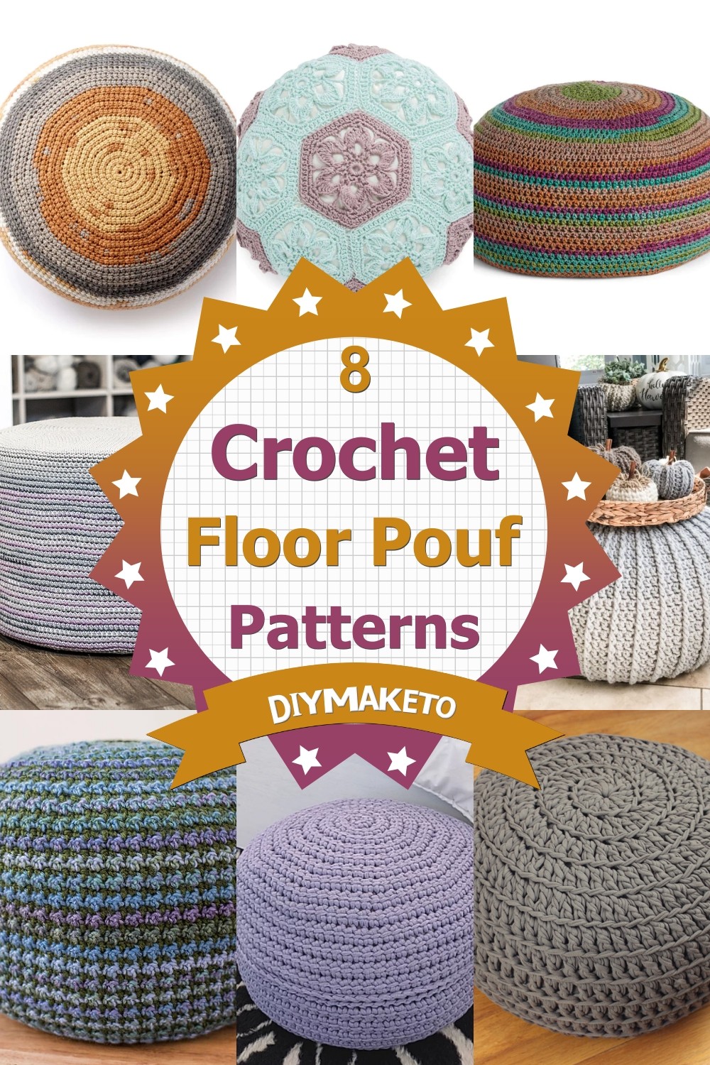 8 Free Crochet Floor Pouf Patterns
