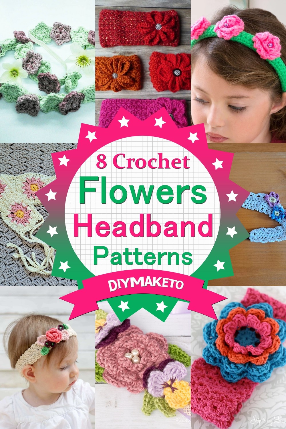 8 Free Crochet Flowers Headband Patterns