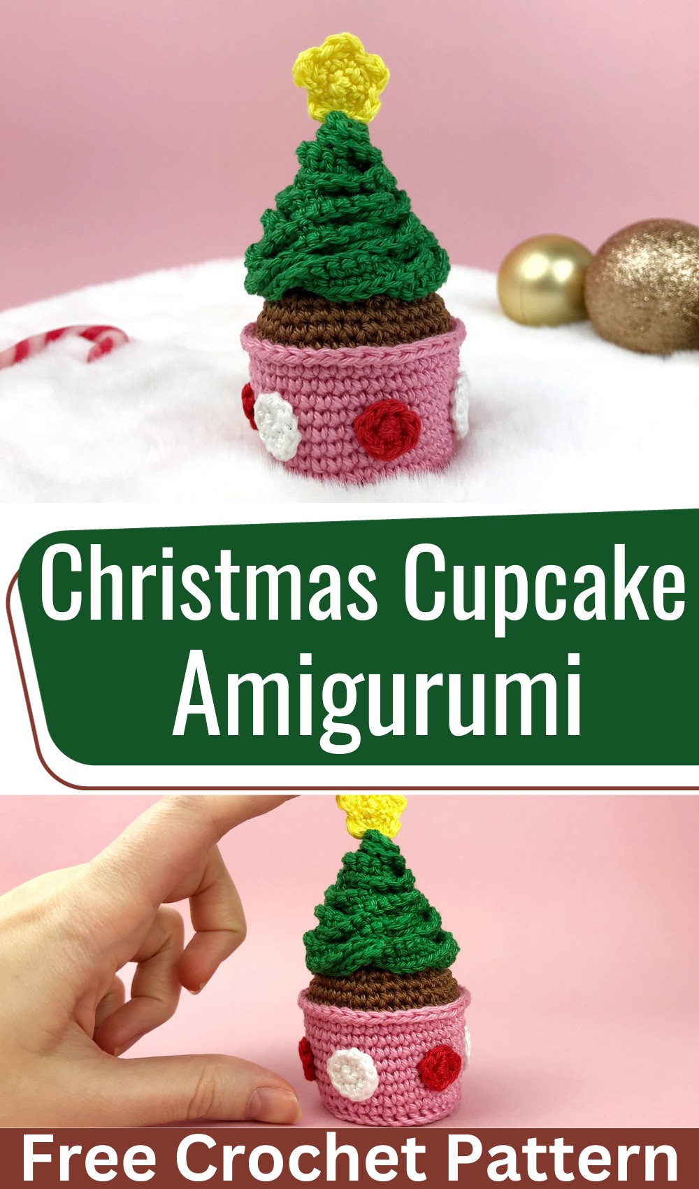 Crochet Christmas Cupcake Amigurumi