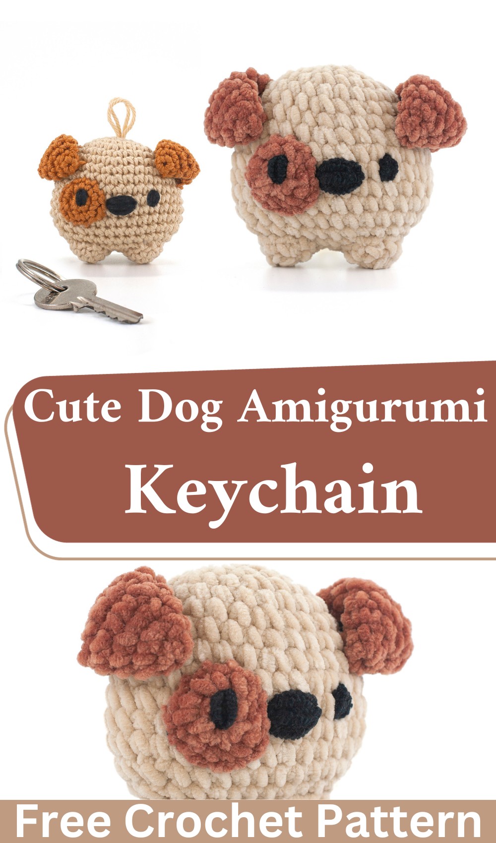 Cute Dog Amigurumi Keychain