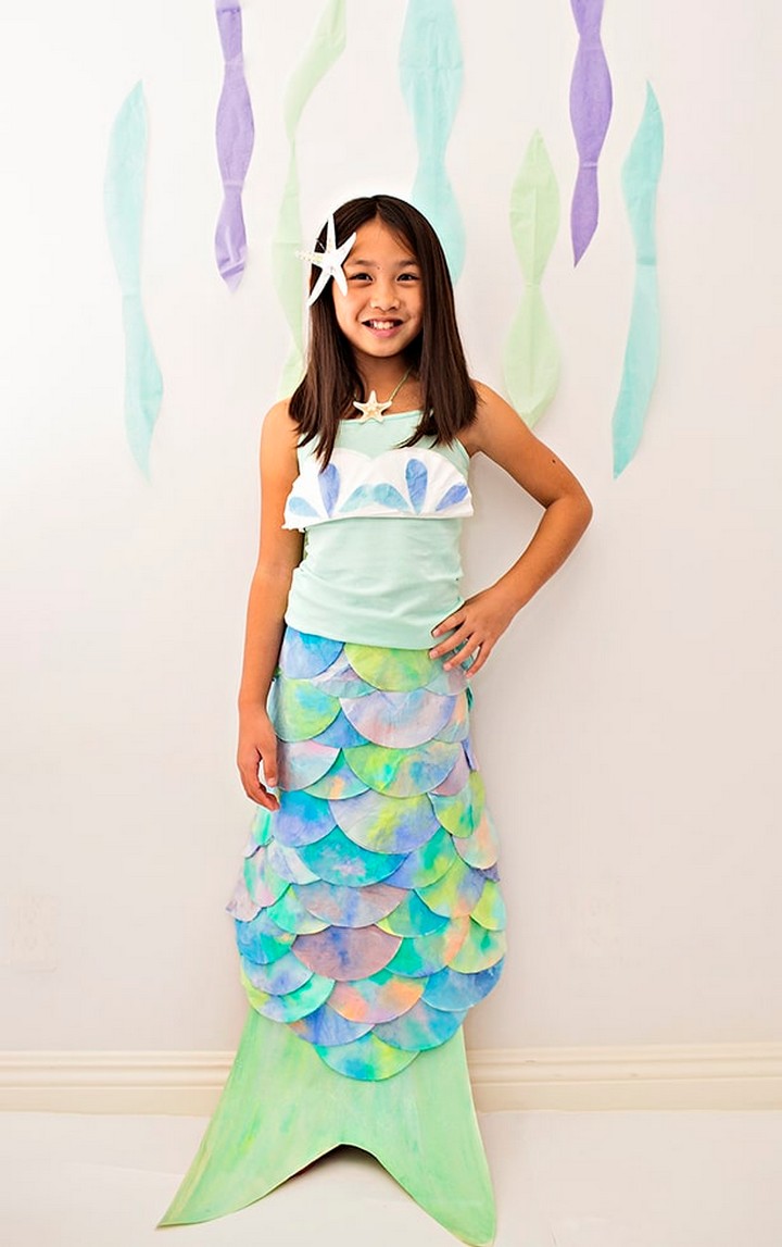 DIY Mermaid Costume Made With Coffee Filters