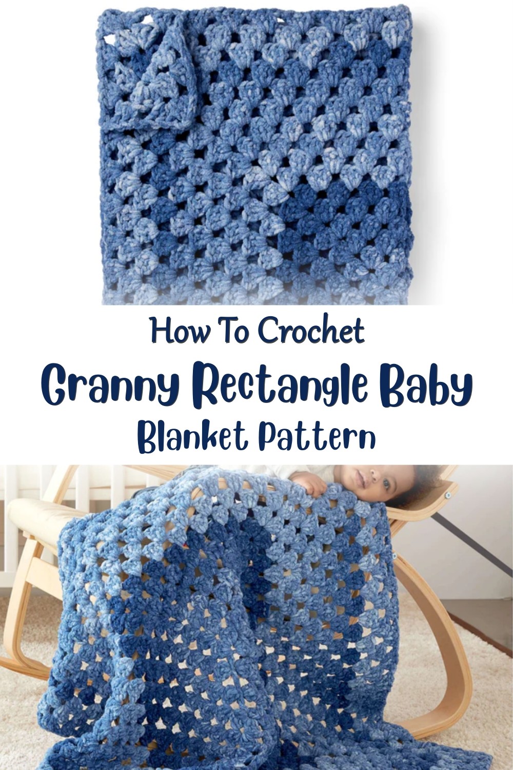 Granny Rectangle Crochet Baby Blanket Pattern